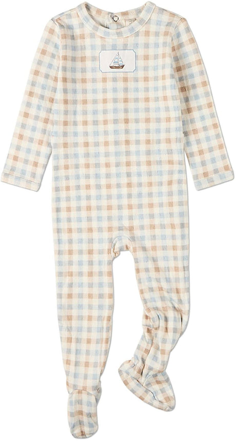 MiniMoi by Memoi Baby Boys Girls Sailboat Cotton Footie - IAA10097