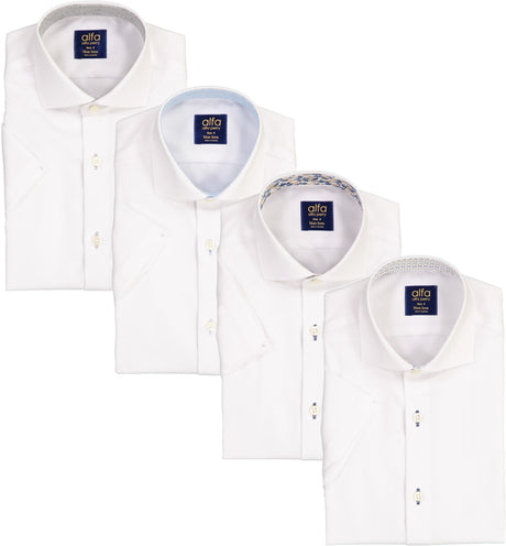 Alfa Perry Boys Short Sleeve Dress Shirt with Contrast - Spring 2022