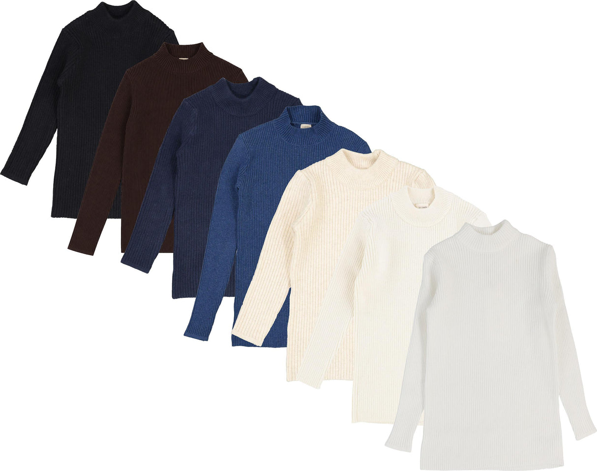 Lil Legs Basic Collection Boys Girls Knit Mock Neck Turtleneck - KMN