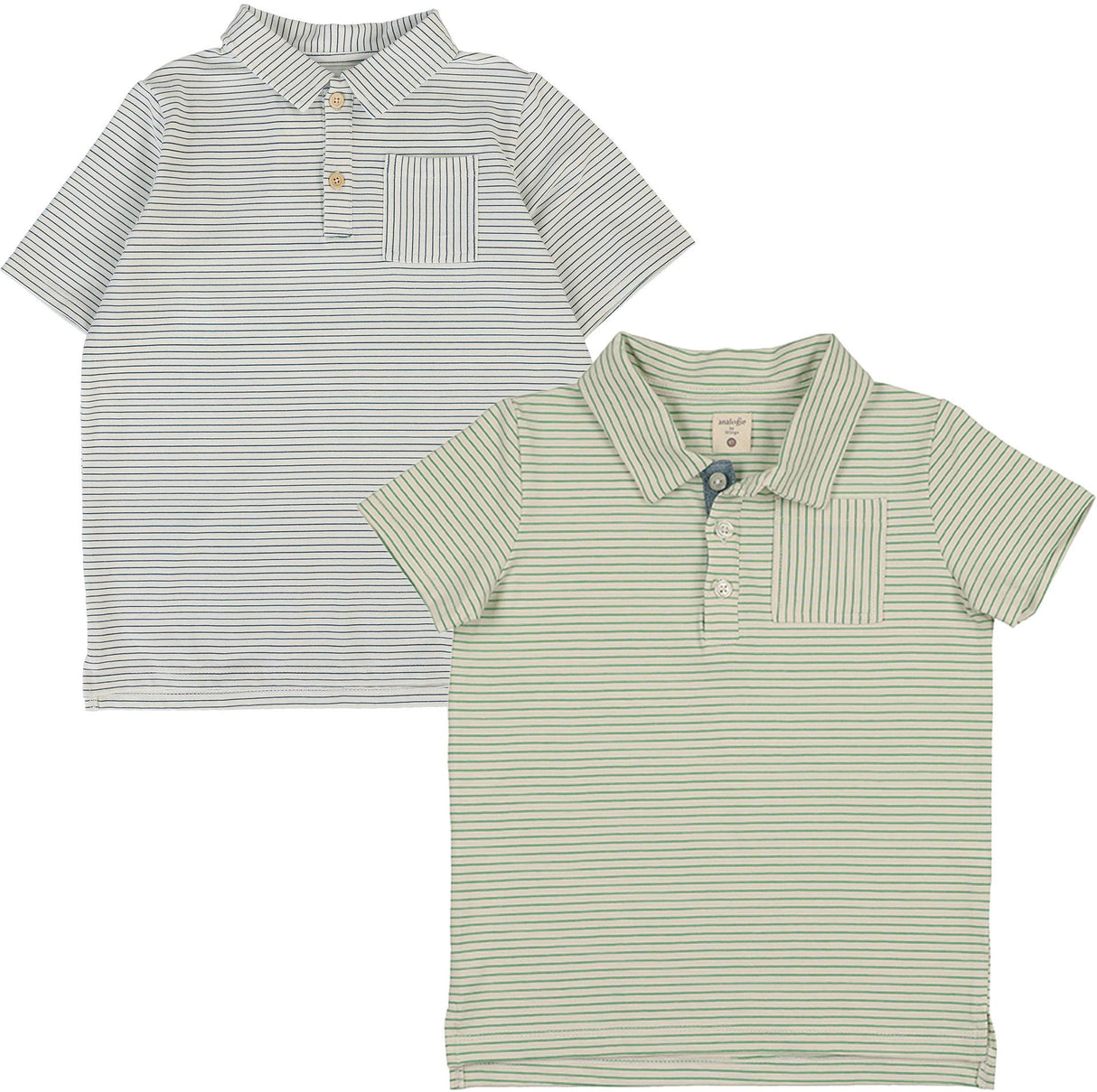 Analogie by Lil Legs Denim City Collection Boys Stripe Short Sleeve Polo Shirt - DCP