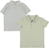 Analogie by Lil Legs Denim City Collection Boys Stripe Short Sleeve Polo Shirt - DCP