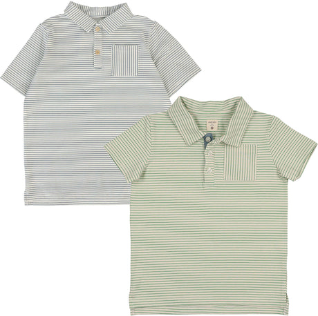 Analogie by Lil Legs Denim City Collection Boys Stripe Short Sleeve Polo Shirt - DCP