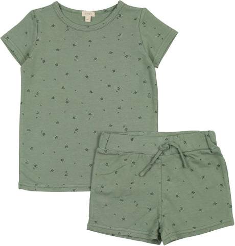 Lil Legs Shabbos Basic Collection Boys Girls Printed Lounge Short Pajamas Set