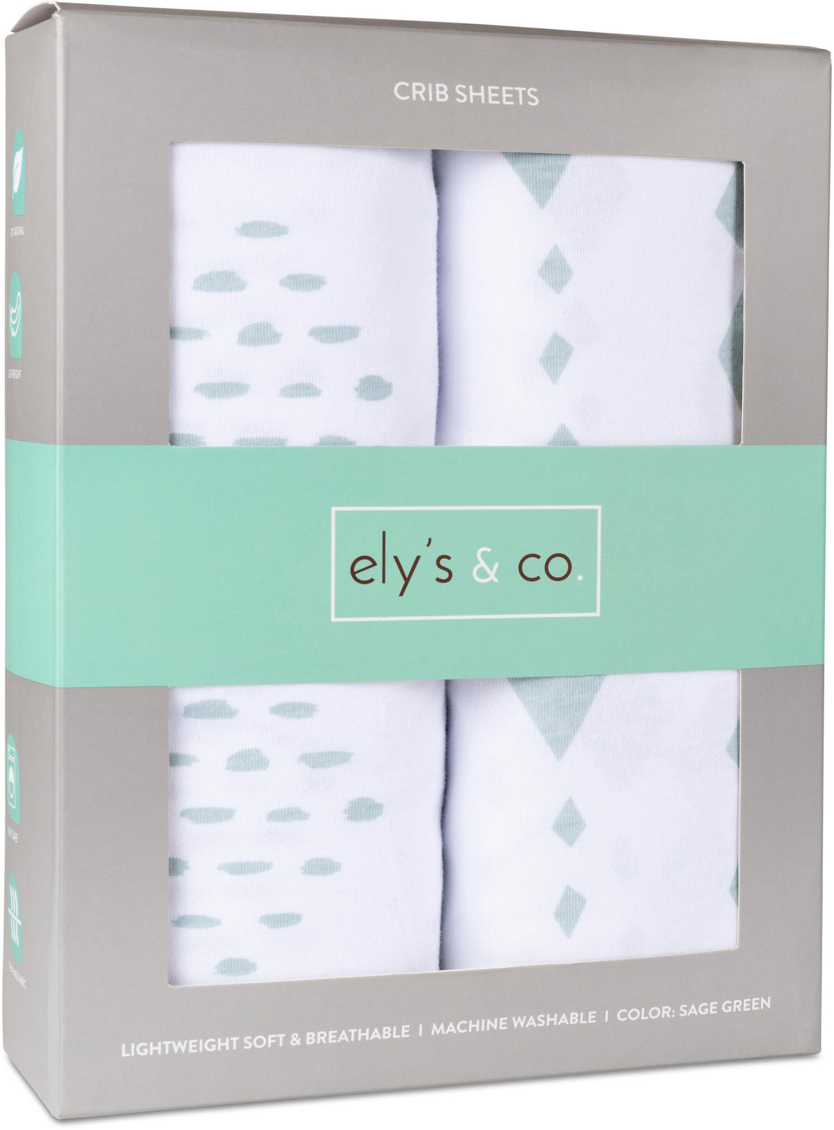 Ely's & Co Diamond Print Crib Sheet 2 Pack