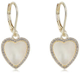 Tiny Gem Girls Pearl Heart Leverback Earring - TG7012