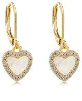 Tiny Gem Girls Pearl Heart Leverback Earring - TG5025