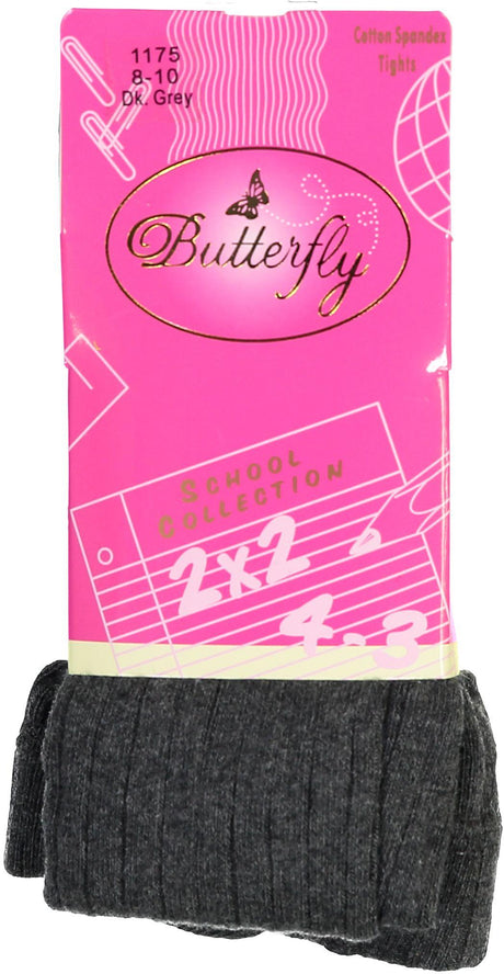 Butterfly Girls Cotton Ribbed Basic Tights - 1175