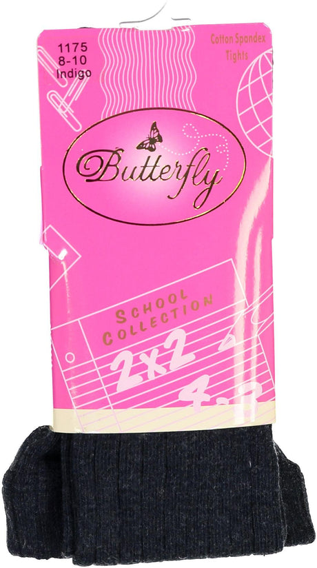 Butterfly Girls Cotton Ribbed Basic Tights - 1175