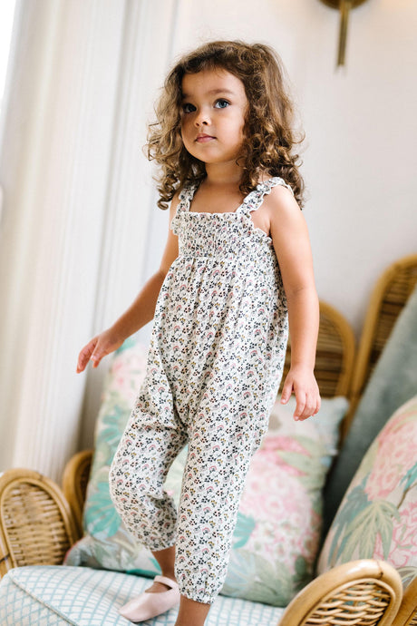 Lil Legs Dressy Loungewear Collection Baby Girls Smocked Bubble Romper - SBRMP