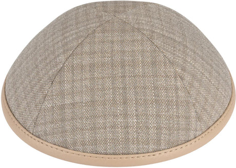 iKippah Boys Plaid w/ Leather Rim Yarmulka