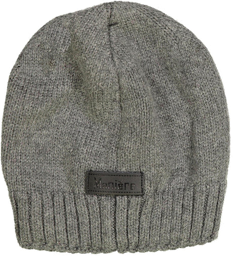 Maniere Unisex Baby Wool Blend Knit Hat with Double Snap for Pompoms