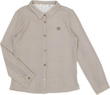 Charlotte & George Boys Herringbone Long Sleeve Stretch Dress Shirt - WB6CP7468B