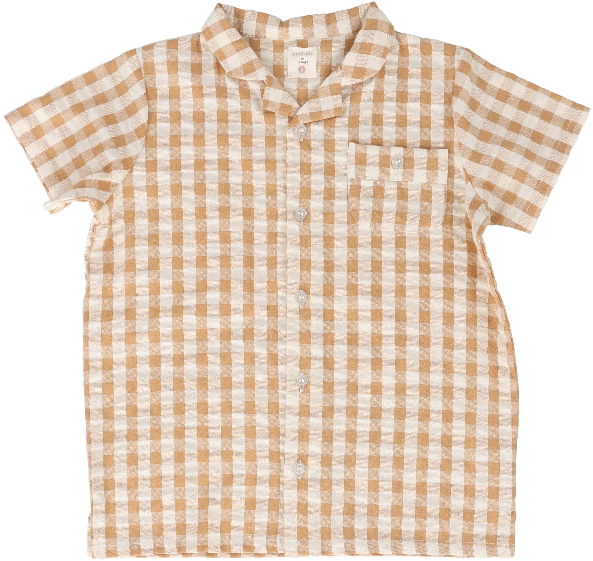 Analogie by Lil Legs Gingham Collection Boys Short Sleeve Dress