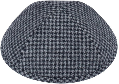 iKippah Boys Wool Gray/Black Houndstooth Yarmulka