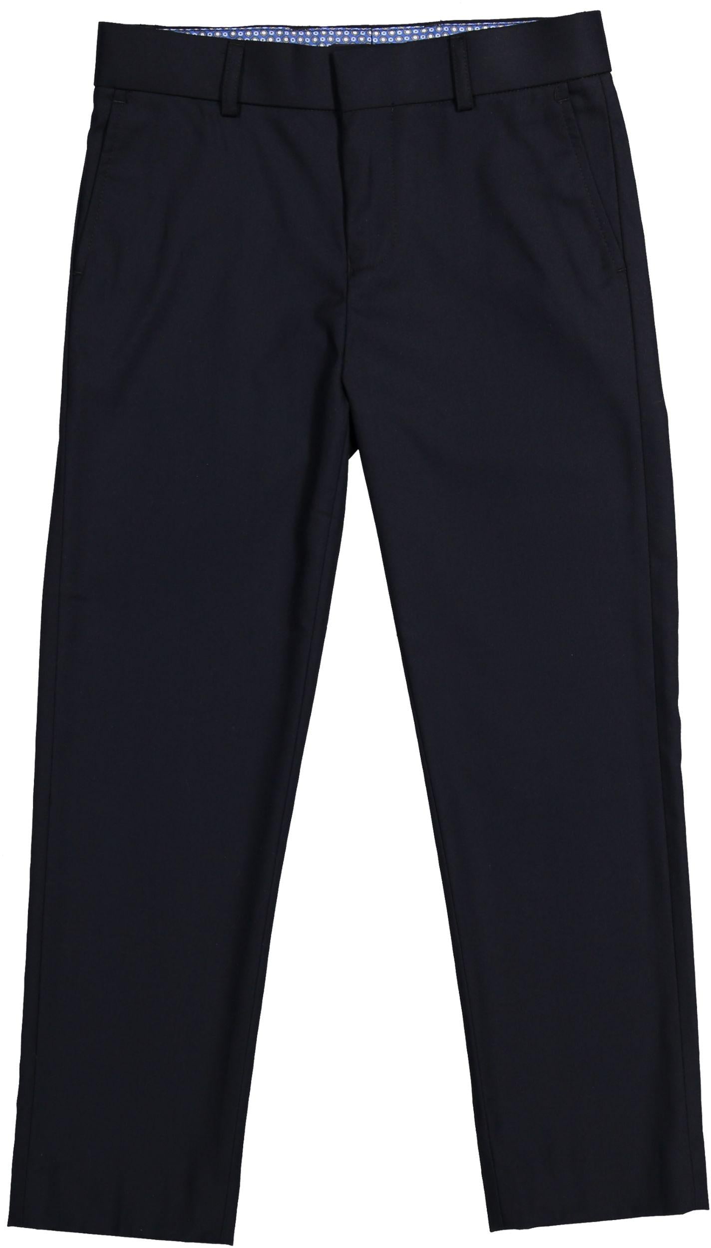 T.O. Collection Boys Flat Front Dress Pants Navy / 20 Husky
