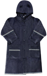 La Mart Boys Navy Blue Reflecting Raincoat - 350