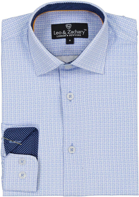 Leo & Zachary Boys Long Sleeve Dress Shirt - 5973
