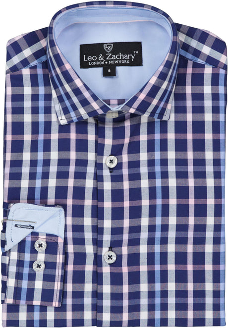 Leo & Zachary Boys Long Sleeve Dress Shirt - 5939