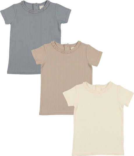 Analogie by Lil Legs Shabbos Collection Girls Pointelle Short Sleeve T-shirt Tee