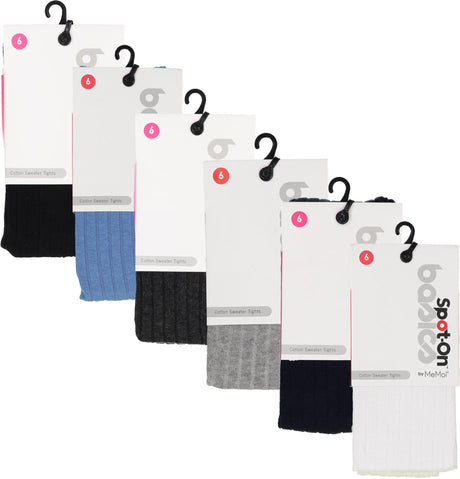 Spot On Basics by Memoi Girls Ribbed Cotton Sweater Tights - SP-3405
