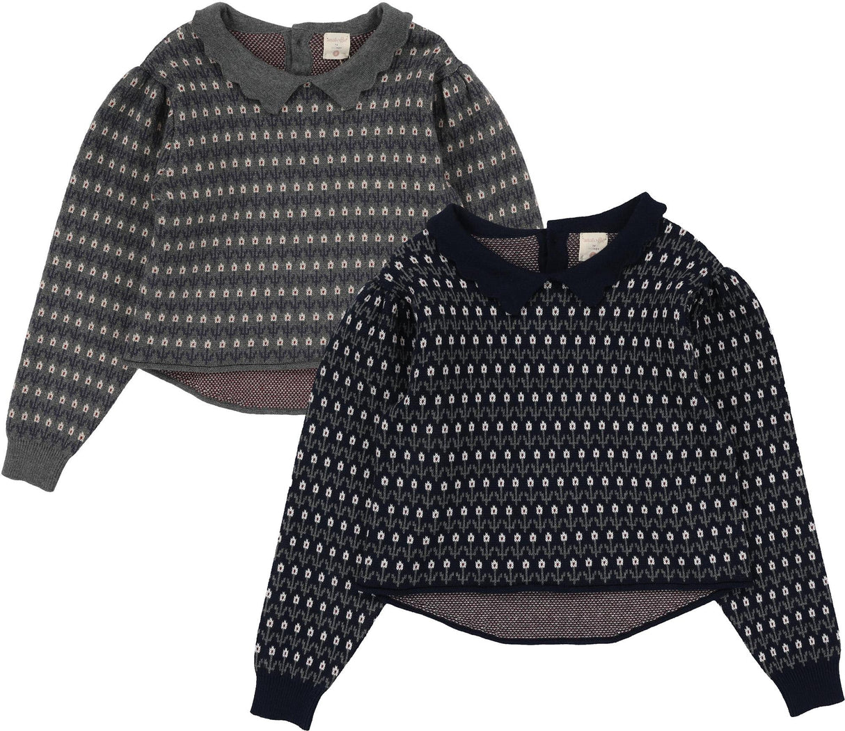Analogie by Lil Legs Multi Knit Collection Girls Floral Sweater - DFKSW