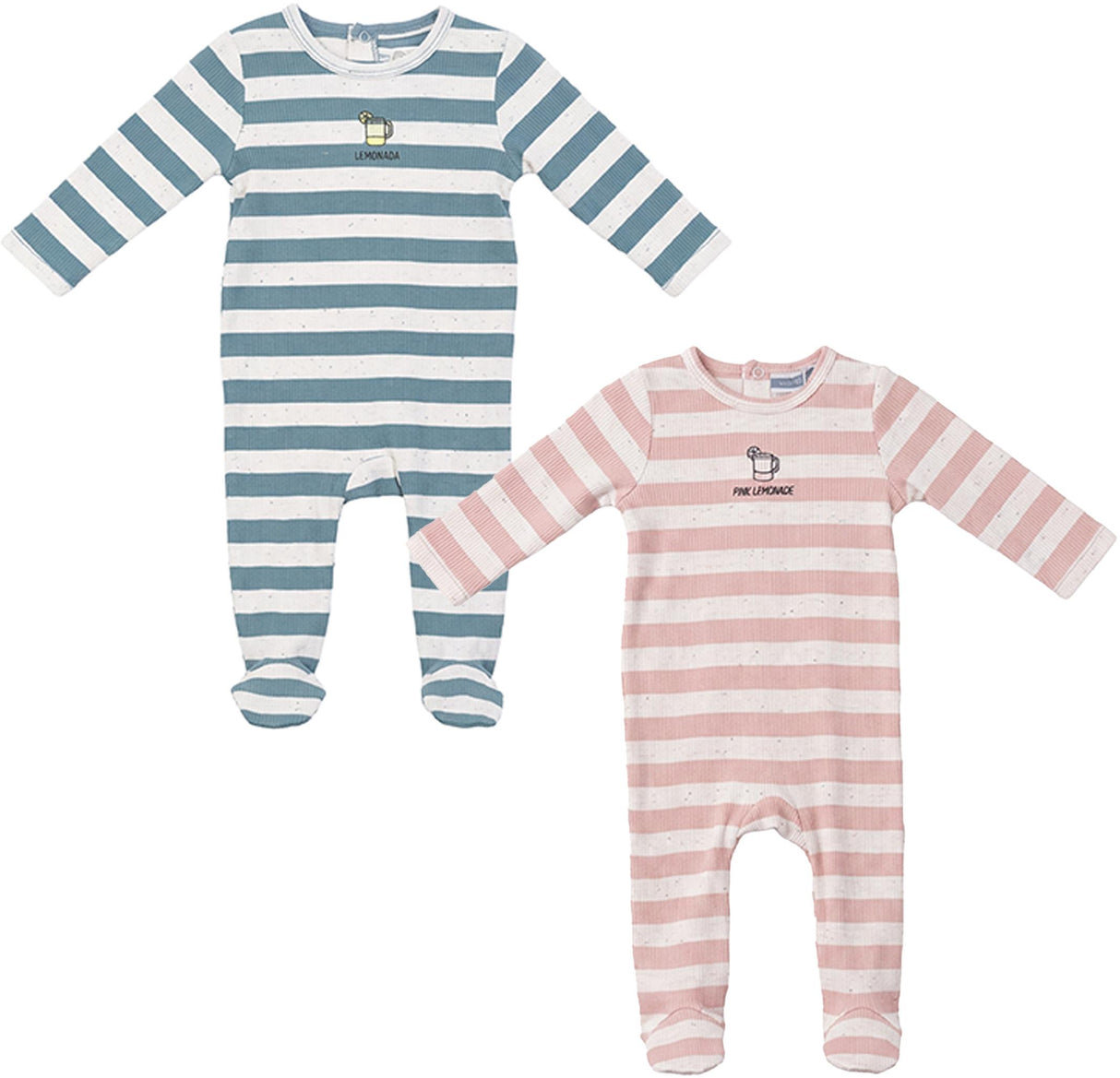 Whipped Cocoa Baby Boys Girls Lemonade Ribbed Cotton Footie - SB6CY2977