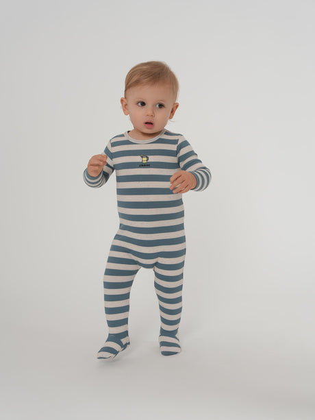 Whipped Cocoa Baby Boys Girls Lemonade Ribbed Cotton Footie - SB6CY2977