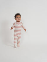 Whipped Cocoa Baby Boys Girls Lemonade Ribbed Cotton Footie - SB6CY2977