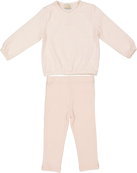 Lux Boys Girls 2 Tone Striped Ribbed Baby Outfit - WB3CY2139E
