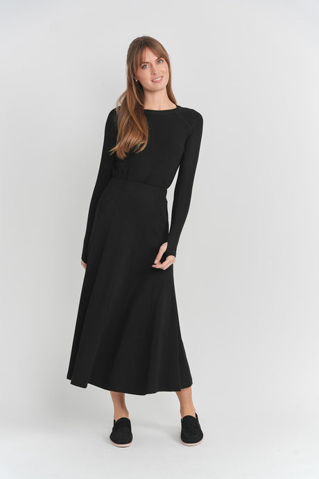 So What Girls Teens Fine Ribbed Midi Length Panel Skirt - ASCY2113SL