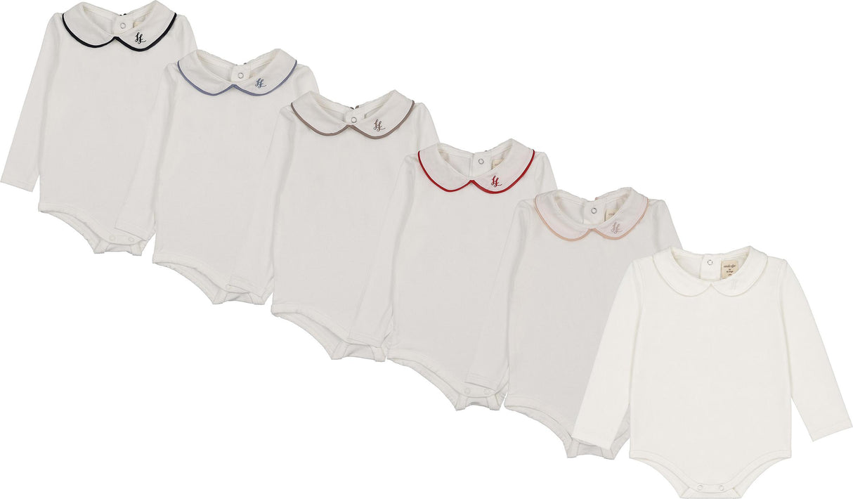 Analogie by Lil Legs Signature Collection Baby Boys Girls Peter Pan Piping Bodysuit - AF26R627