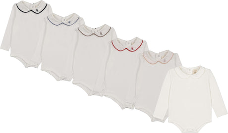 Analogie by Lil Legs Signature Collection Baby Boys Girls Peter Pan Piping Bodysuit - AF26R627