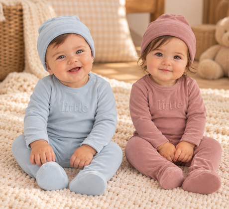 Lux Baby Baby Boys Girls Imprint Cotton Footie & Beanie Set - WB6CY3028