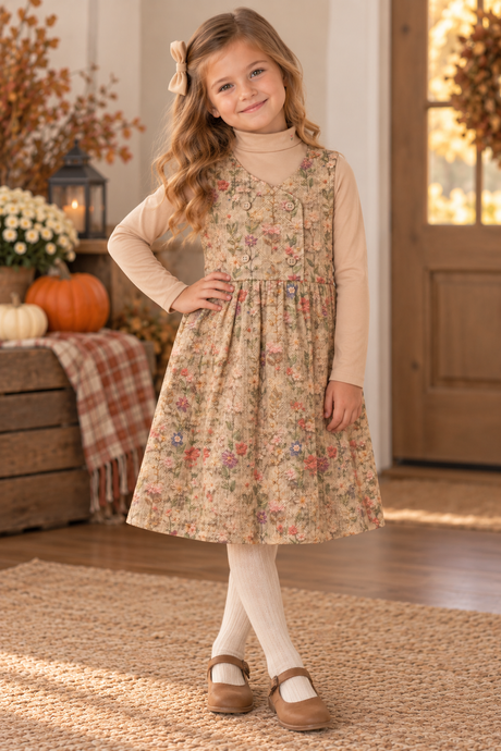 The Umbrella Academy Girls Quilted Jumper & Mockneck Set Outfit - WB6CY3076