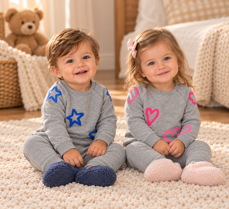 FYI Baby Boys Girls Stars/Hearts Sweatshirt Outfit - WB6CP7463E