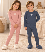 Bonbee Boys Girls Gingham Flower/Star Cotton Pajamas - BWL26040P