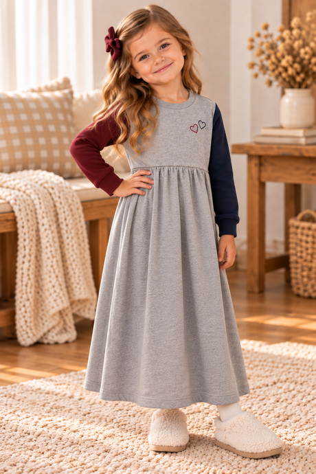 FYI Girls Hearts Sweatshirt Dress - WB6CP7463D