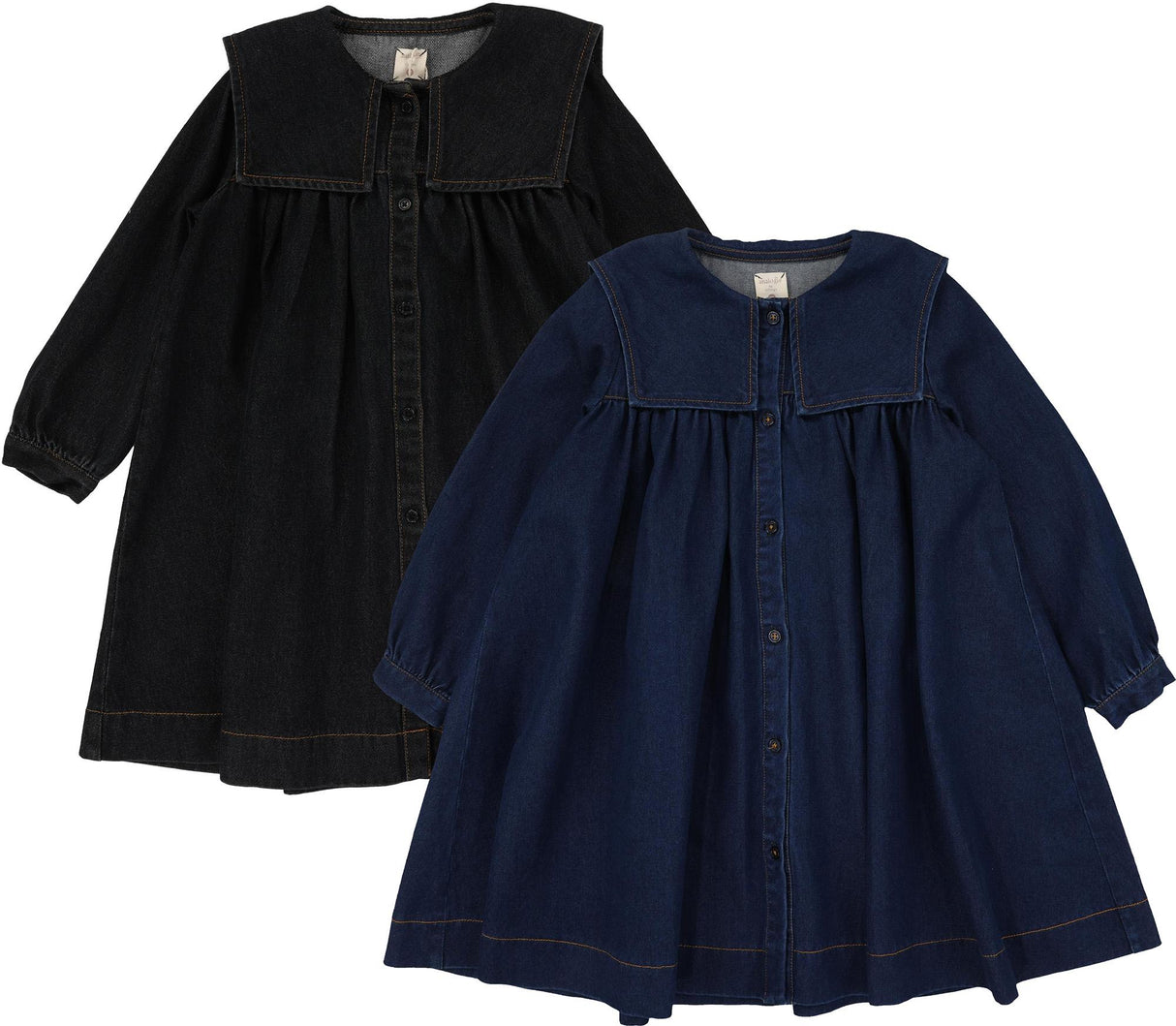 Analogie by Lil Legs Denim Collection Girls Denim Pleated Sailor Dress - PSD