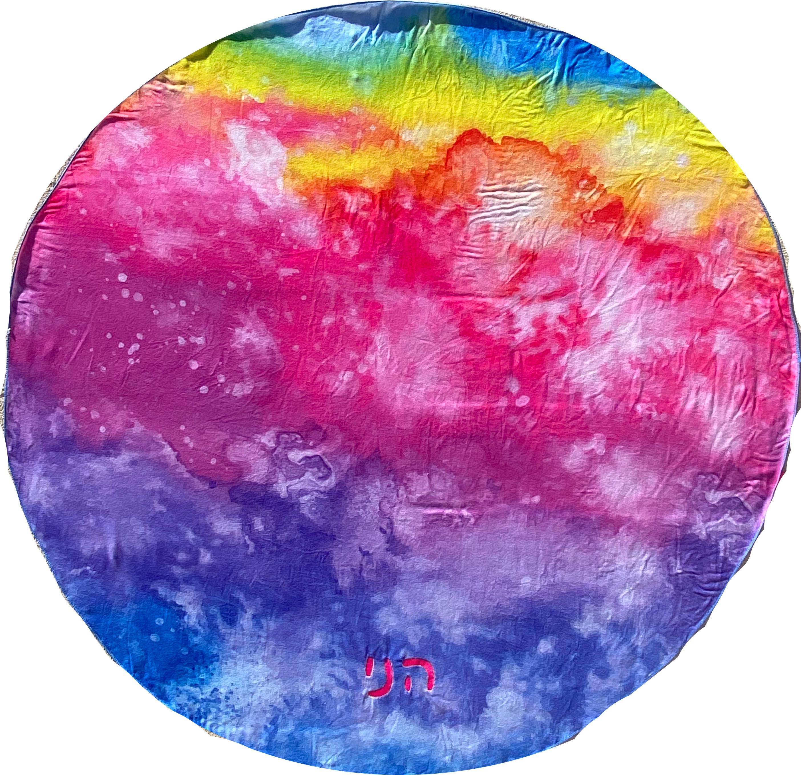 Watchitude Large Round Rainbow Tie Dye Towel
