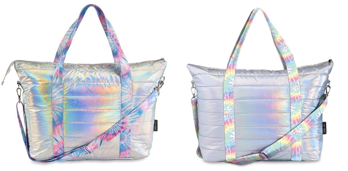 Top Trenz Tie Dye Strap Puffer Tote Bag - METTD1