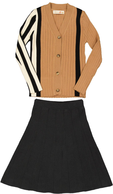 Glory Girls Striped Knit Outfit - 2406223A-2406224A