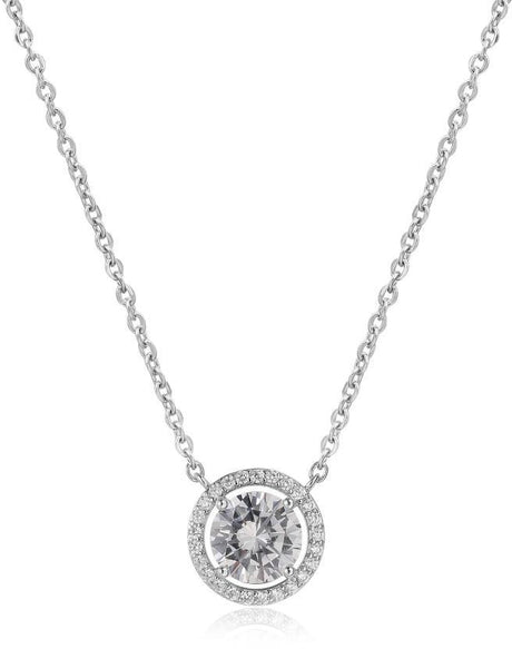 Tiny Gem Halo Diamond Necklace - TG2013