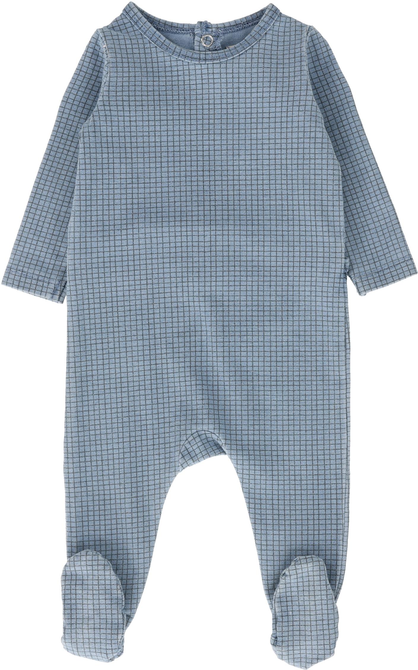 Lil Legs Checked Footie - Denim Lil Legs Checked Footie - Denim