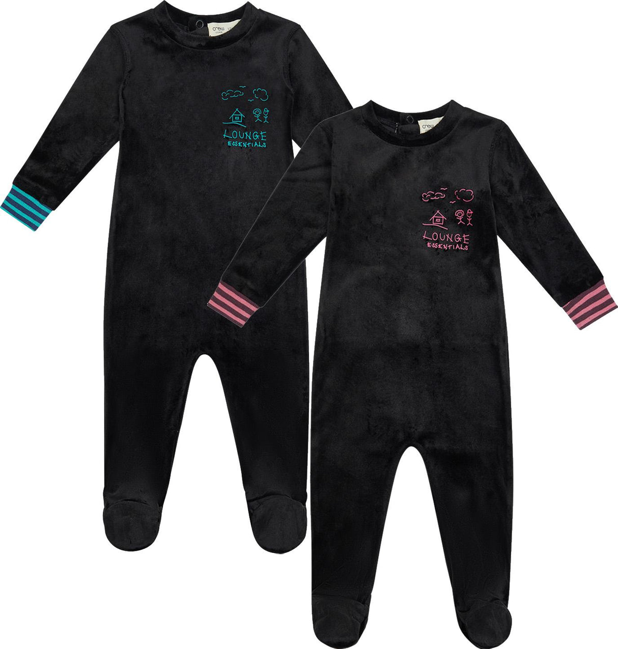 Crew Lounge Baby Boys Girls Velour Footie - SG3200