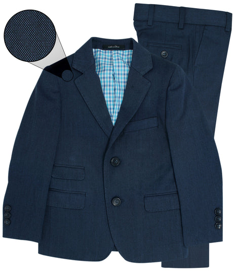 T.O. Collection Boys Blue Birdseye Suit Separates - 1433-23