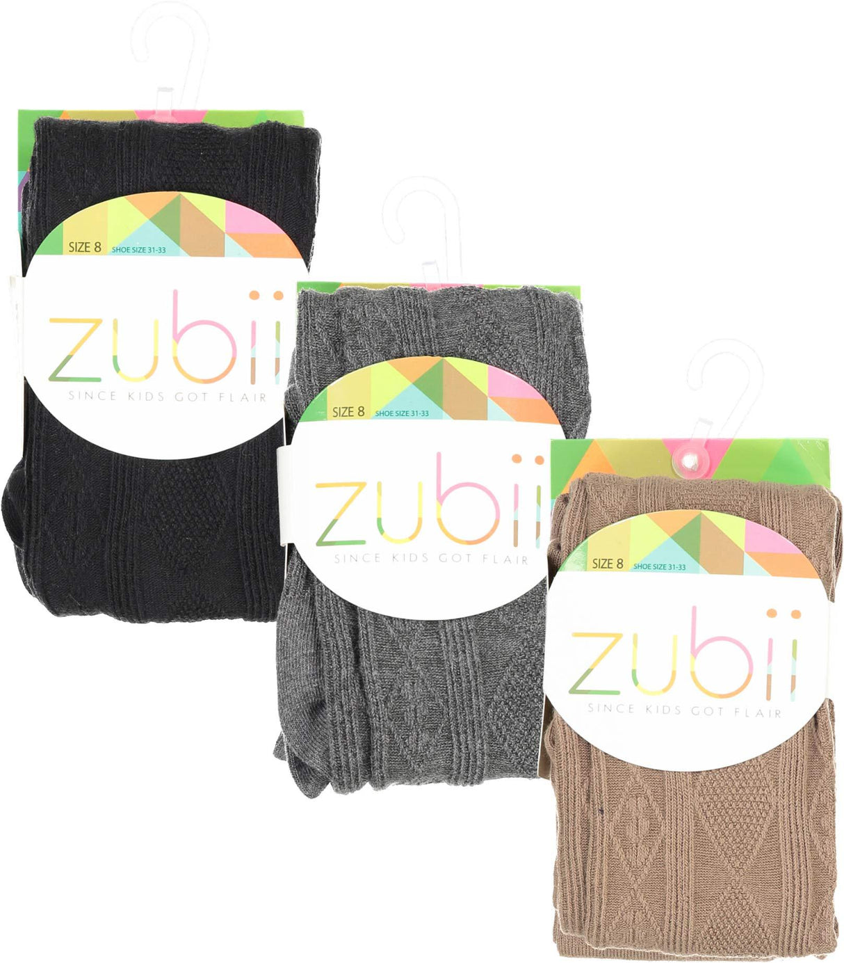 Zubii Girls Diamond Cable Cotton Tights - 653