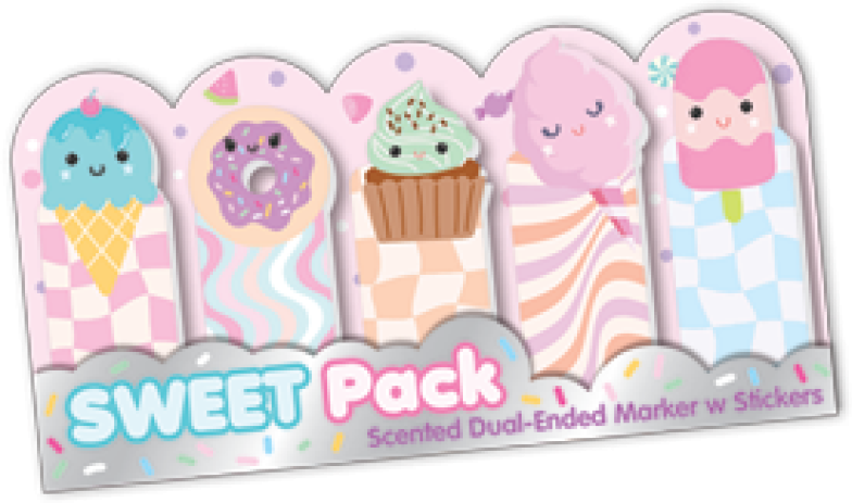 Hot Focus Scented Dual Fun Highlighter & Sticky Note Pack - 333