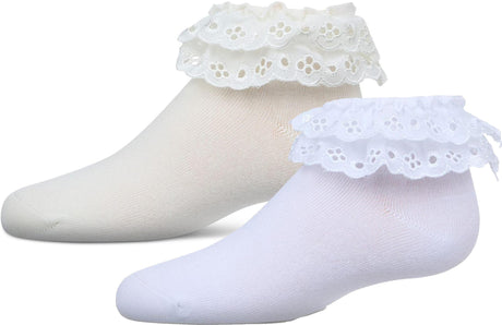 Memoi Girls Eyelet Lace Anklet Socks - MK-5106