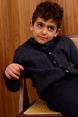 Klai Boys Textured Cable Knit Cardigan - G3045