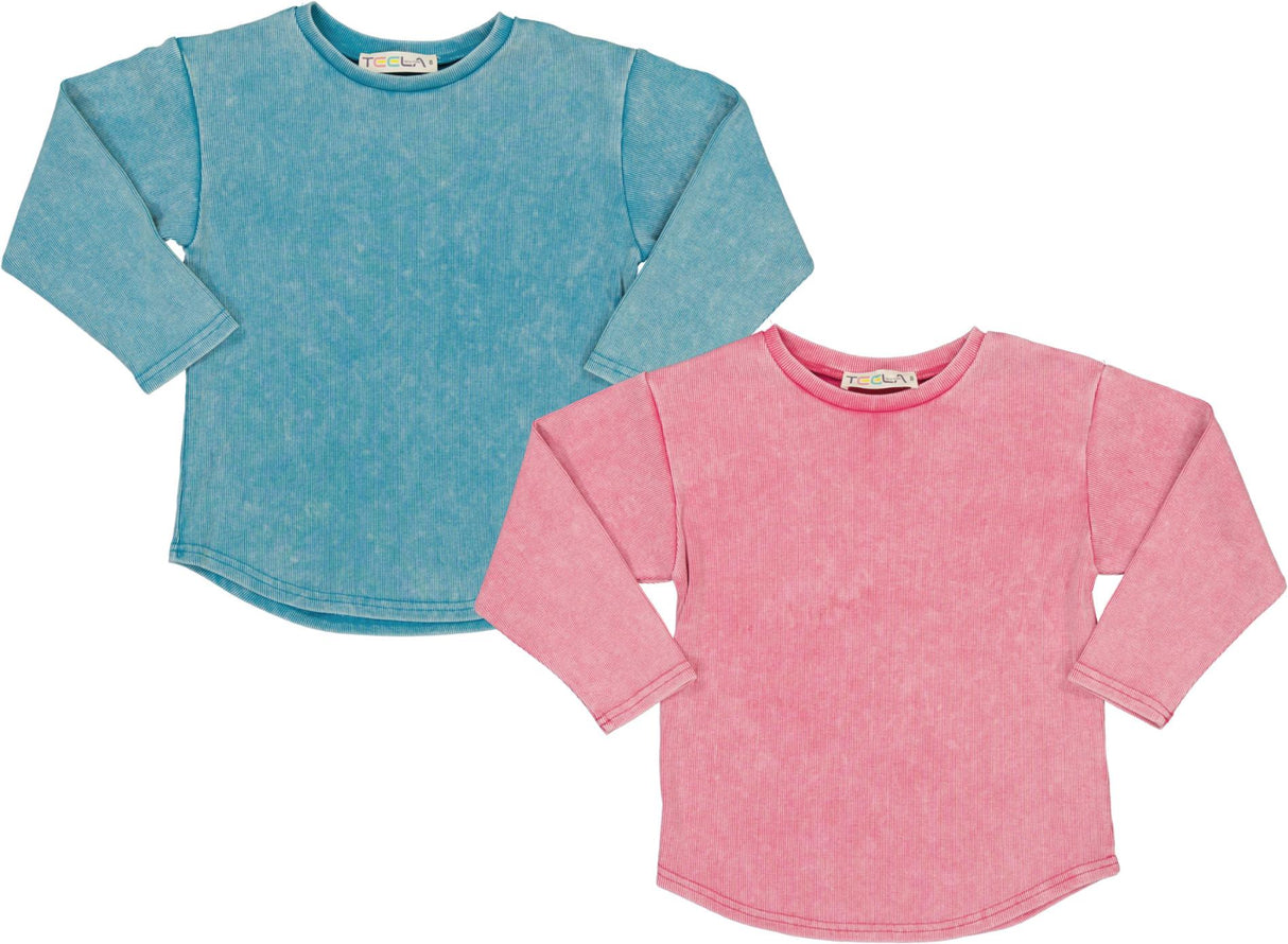 Teela Girls Teens Mineral Wash 3/4 Sleeve T-shirt - 22-111